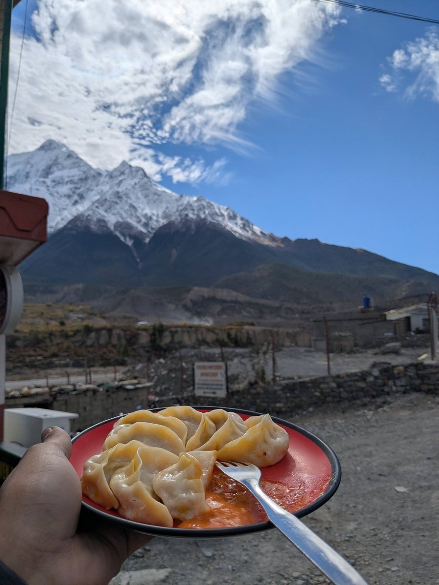Momos at Jomsom Airport