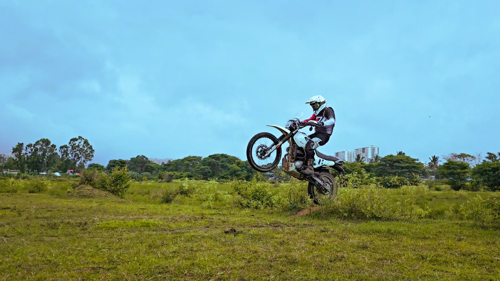 Motorcycle and Hills at Sunrise